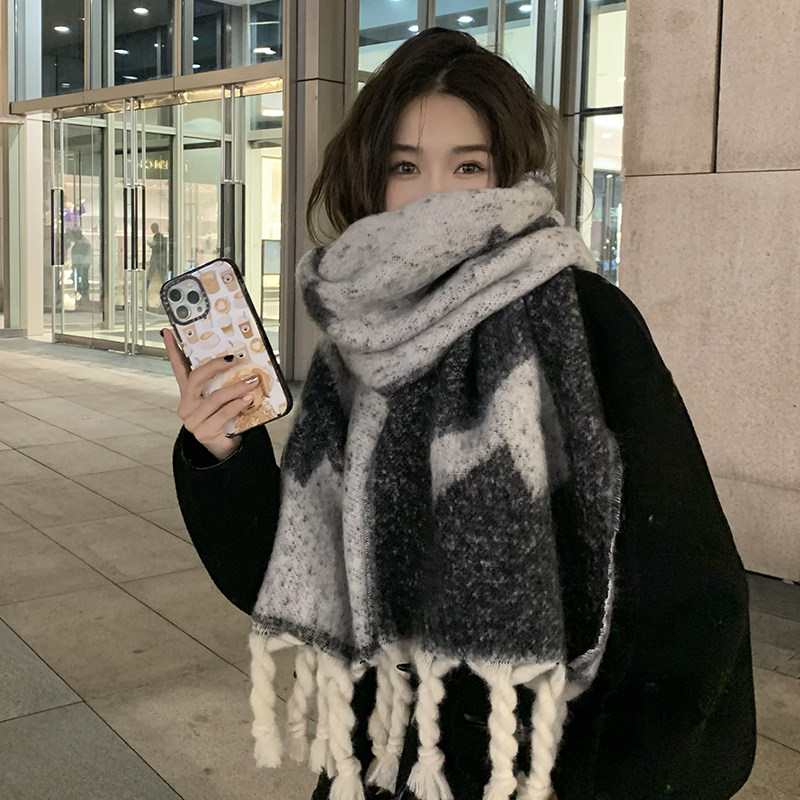 围巾秋冬字母韩系休闲女ins保暖