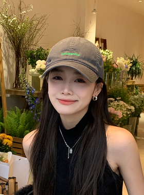 西本帽子灰色棒球帽女款秋季2025新款软顶字母鸭舌帽男防晒遮阳帽