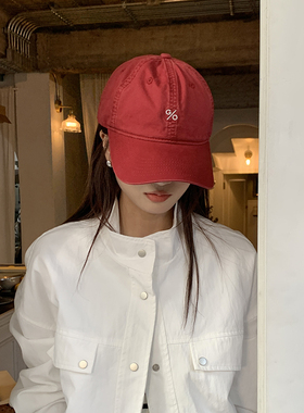 西本combon美式复古做旧棒球帽子女秋冬新款宽檐防晒遮阳帽鸭舌帽