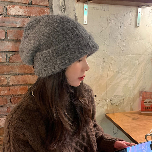 秋冬韩系大头围毛线帽男女帽子