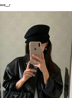 fever同款帽子女秋冬羊毛贝雷帽法式复古羊毡帽英伦画家帽报童帽