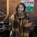 美拉德风棕色仿羊绒围巾女冬季 高级感流苏马海毛加厚围脖学生新款