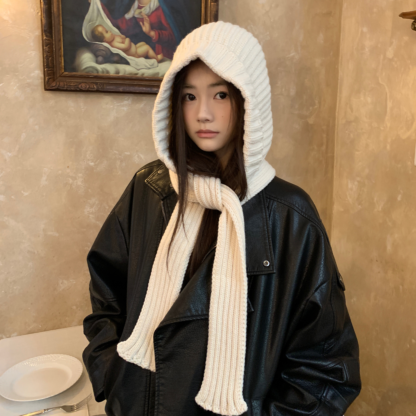 韩系ins巴拉克拉法帽保暖毛线帽