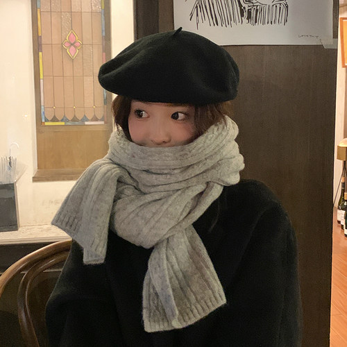 围巾秋冬保暖纯色简约百搭男女