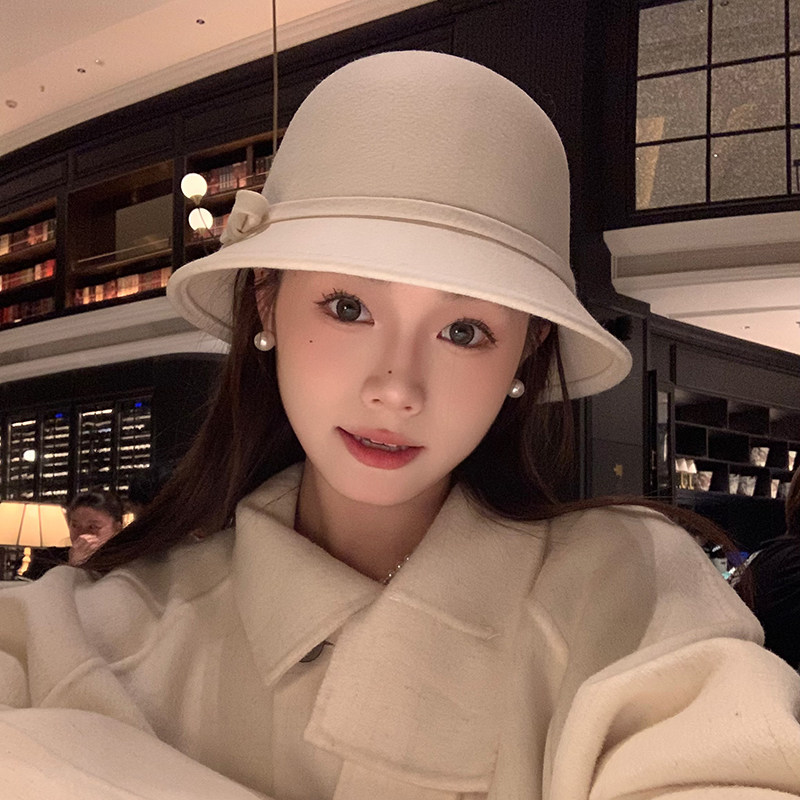 法式复古小礼帽千金风澳洲羊毛白色优雅赫本风渔夫帽气质百搭盆帽,服饰配件/皮带/帽子/围巾,帽子,淘宝优惠券,粉丝福利购,淘宝优惠卷
