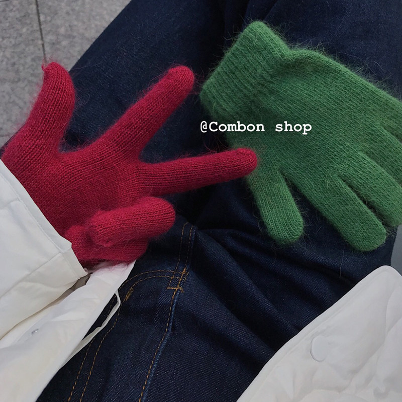 西本/韩国ins同款兔毛分指手套女加厚保暖学生纯色手套骑车防寒潮,服饰配件/皮带/帽子/围巾,手套,淘宝优惠券,粉丝福利购,淘宝优惠卷