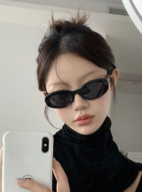 西本2025新款墨镜女高级感rococo欧美黑色椭圆网红太阳眼镜ins