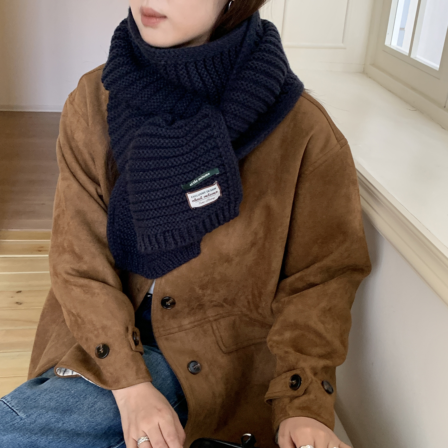 韩代同款针织围巾女冬季保暖围脖