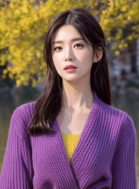 别致漂亮紫色毛衣连衣裙2024新款秋冬高级感小香风假两件针织裙