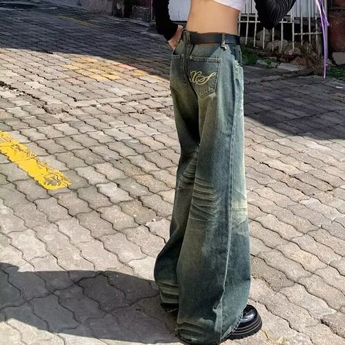 美式复古阔腿裤女春夏新款