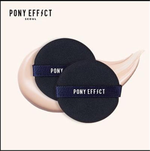 PONY EFFECT藏蓝色水光双面粉扑气垫BB粉扑粉底液粉扑