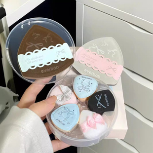 everbab艾蓓拉蝴蝶结奶皮气垫粉扑迷你手指粉扑粉底散粉腮红