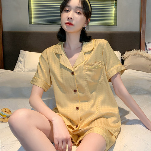 家居服女冰雪丝睡衣千鸟格
