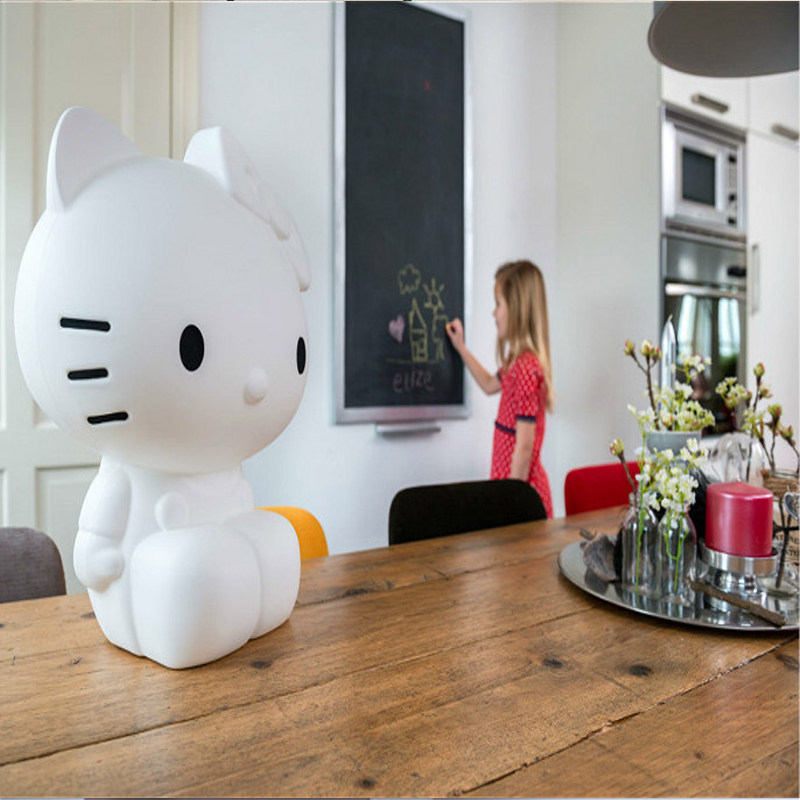 ins爆款hellokitty凯蒂猫儿童房装饰喂奶台灯卡通kt床头落地led灯