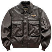VIP美式 复古翻领飞行员夹克男宽松机车服工装 多口袋皮衣外套潮牌