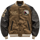 VIP棒球服男冬季 加厚棉衣美式 复古羊毛呢外套vibe风飞行夹克ins潮