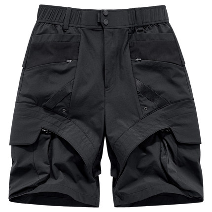 VIP设计感拼接工装短裤男潮牌夏季多口袋小众美式机能休闲五分裤