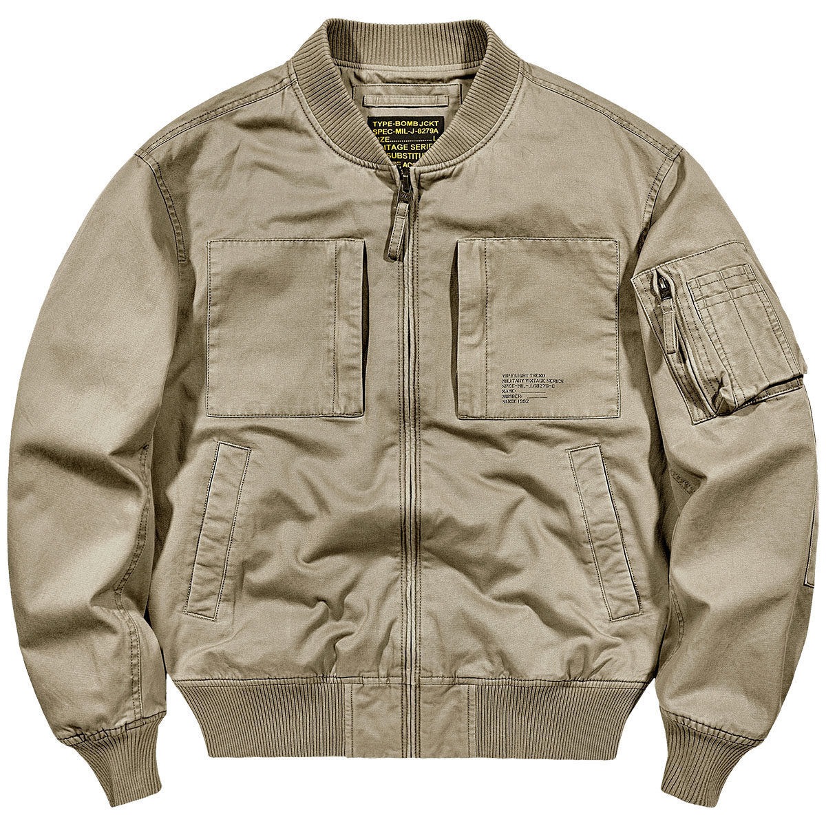 VIP纯棉飞行员夹克男士春秋美式休闲工装外套大码宽松复古棒球服,男装,夹克,淘宝优惠券,粉丝福利购,淘宝优惠卷