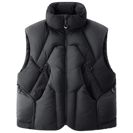 VIP潮牌解构情侣羽绒马甲男女冬季加厚90白鸭绒防寒保暖背心外套