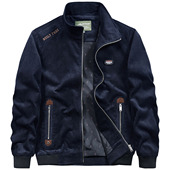 潮流爸爸装 VIP复古灯芯绒外套男春秋季 立领休闲夹克衫 纯棉上衣服