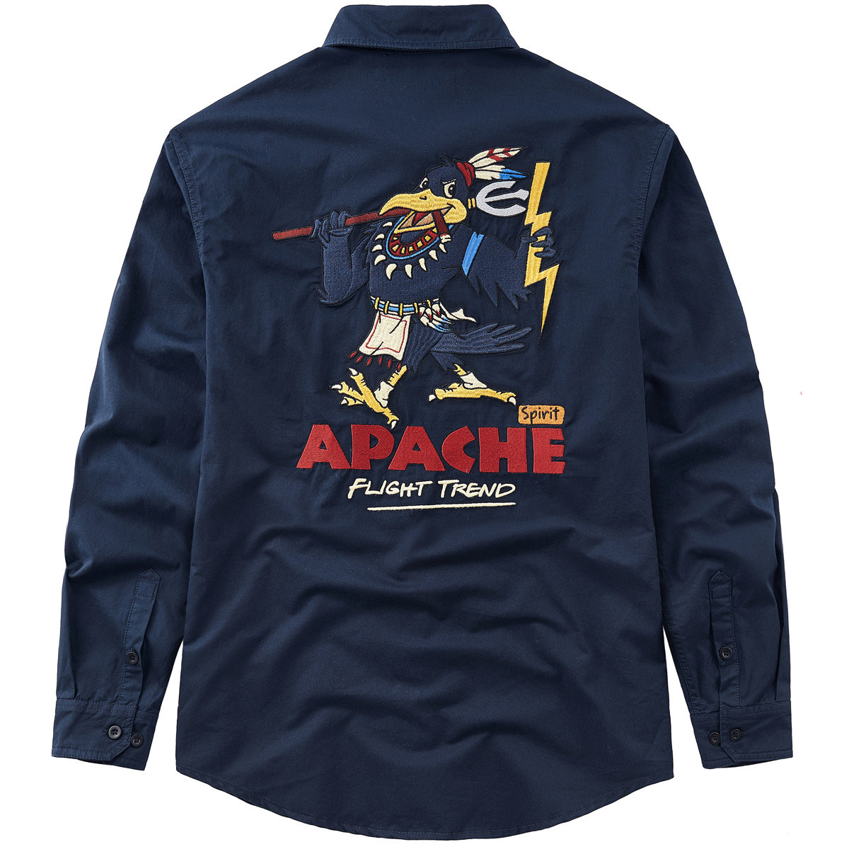 复古刺绣徽章长袖衬衫工装VIP