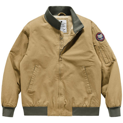 VIP仿羊羔绒工装外套男冬季棉衣美式复古坦克服夹克加绒加厚棉服