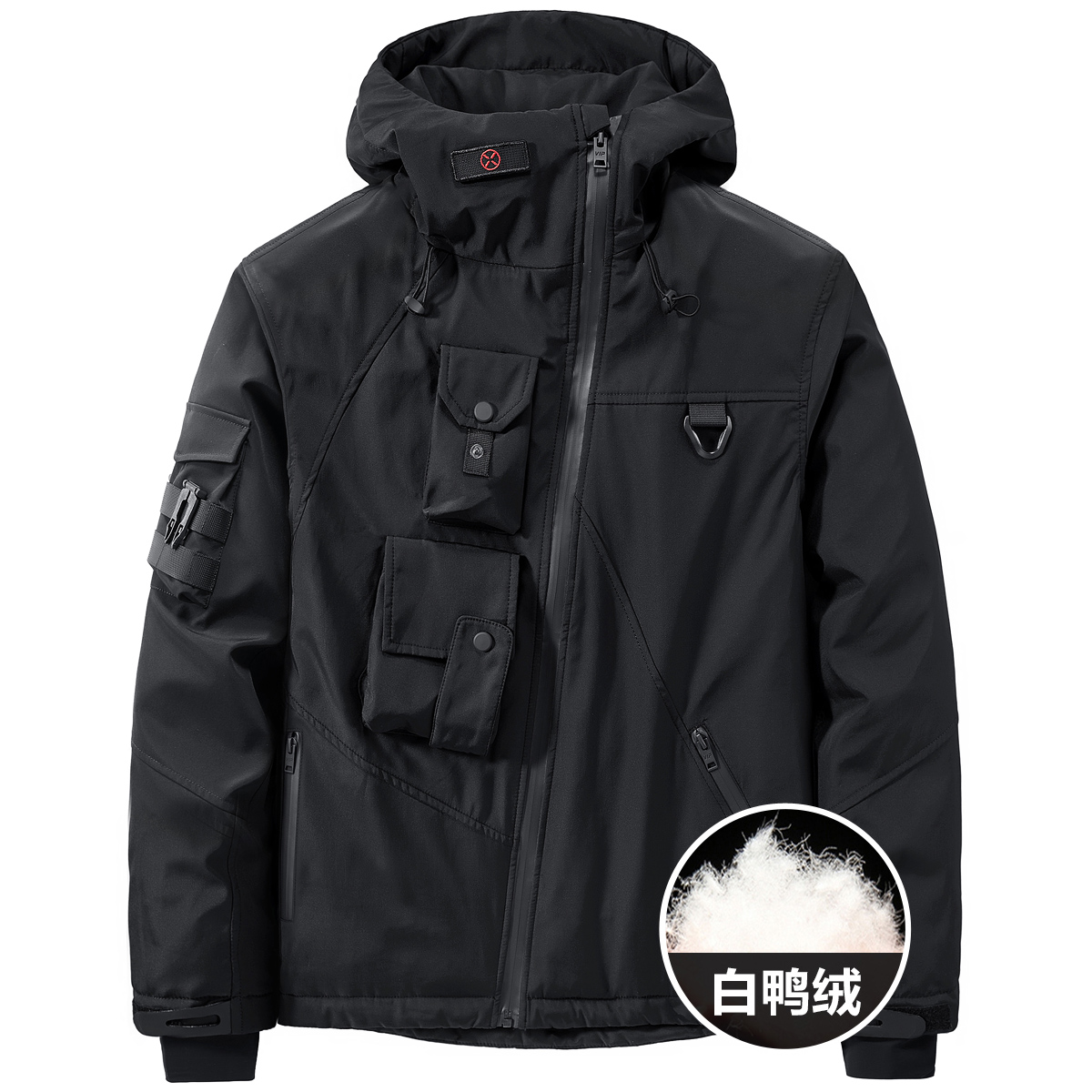 VIP连帽多口袋机能羽绒服外套