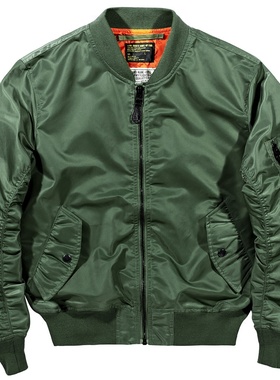 VIP秋季新款空军ma1飞行员夹克男纯色棒球服大码男士工装外套潮牌