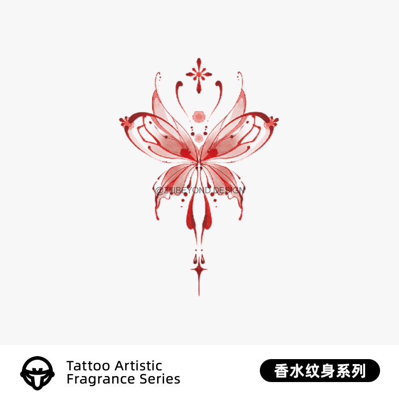 再变丝绒蝶香水纹身贴