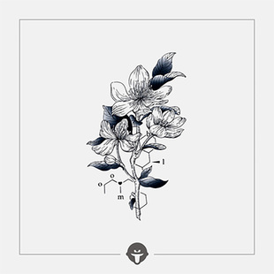 再变 绽放原创tattoo纹身贴花臂防水持久机械花支超逼真半臂男女