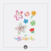 再变 蜡笔世界A彩色防水多巴胺涂鸦可爱卡通音乐节纹身贴纸手锁骨