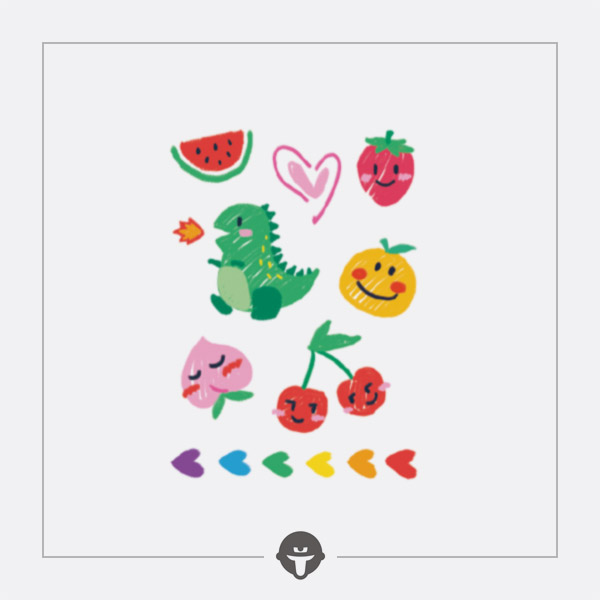 再变纹身贴蜡笔世界B彩色防水女