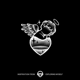 再变 天使心草本纹身贴天使爱心可爱个性创意防水持久胸部手腕