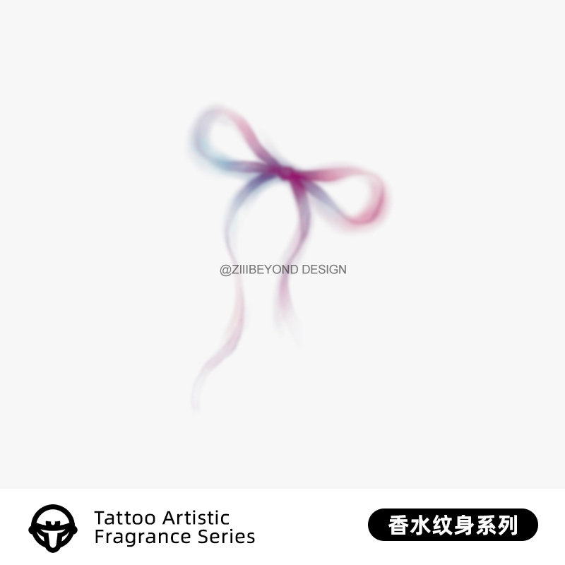 再变 飘绪香水纹身贴彩色原创ins风青感蝴蝶结纹身贴防水保持久女