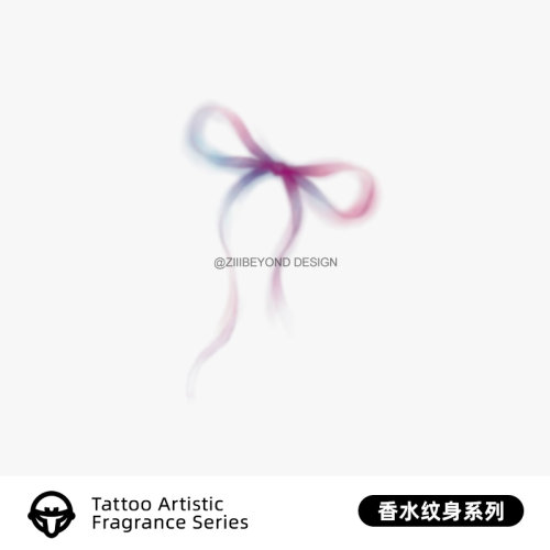 再变 飘绪香水纹身贴彩色原创ins风青感蝴蝶结纹身贴防水保持久女