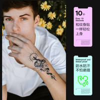 The new Chinese-style high-end floral arm, leg, chest and waist tattoo stickers are waterproof and long-lasting for women thumbnail 4
