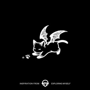 再变 蝙蝠猫草本纹身贴男防水持久可爱小猫卡通贴纸海边手臂胸口