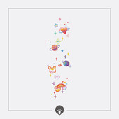 再变 缤纷星球音乐节彩色贴纸防水女可爱星系原创高级纹身贴手臂