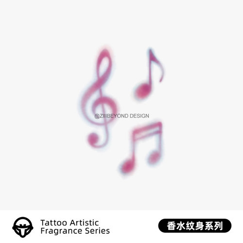 再变 音雾彩色香水纹身贴淤青感音符防水持久女高级感ins风纹身贴