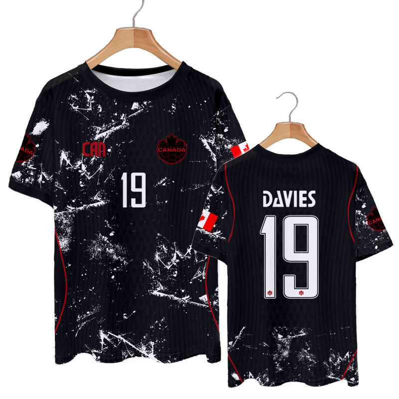 Canadian team uniforms for the 2026 World Cup, player version football clothes, quick-drying short-sleeved T-shirts for men and women, ice silk half-sleeved shirts thumbnail 3
