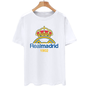 皇马队服足球迷服短袖t恤衫男女本泽马阿扎尔拉莫斯克罗斯球衣服