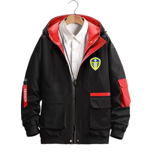 利兹联白玫瑰足球迷服队服夹克连帽男女薄款外套加棉帽衫球衣服