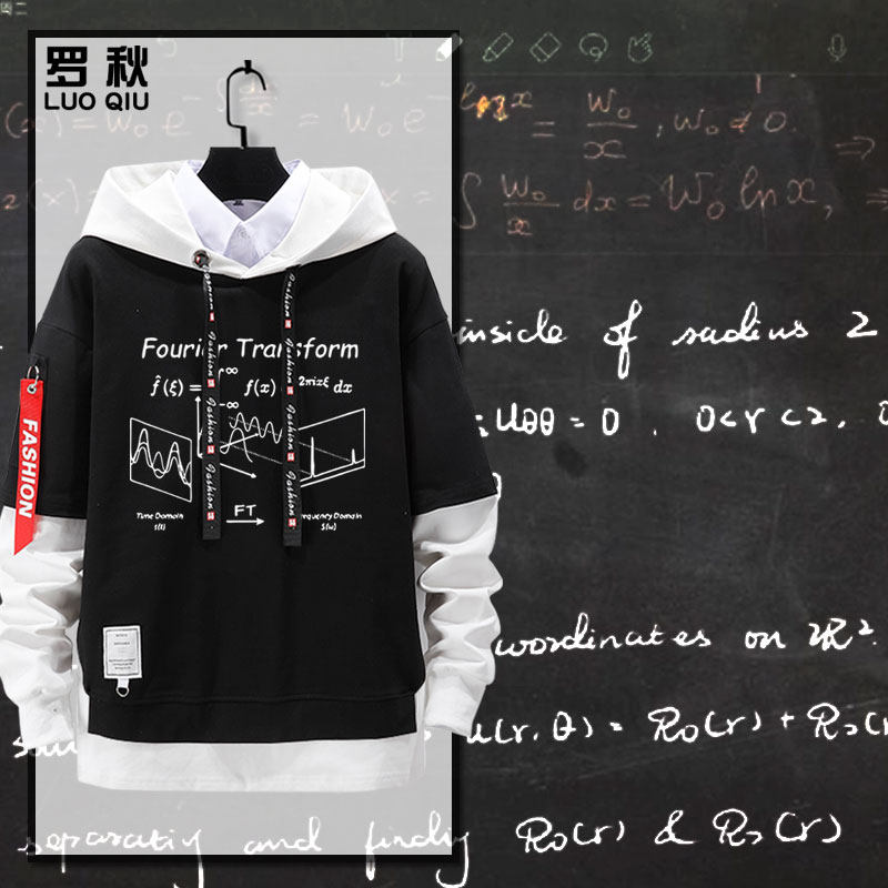 傅里叶变换麦克斯韦方程数学物理公式假两件连帽卫衣男女学生外套