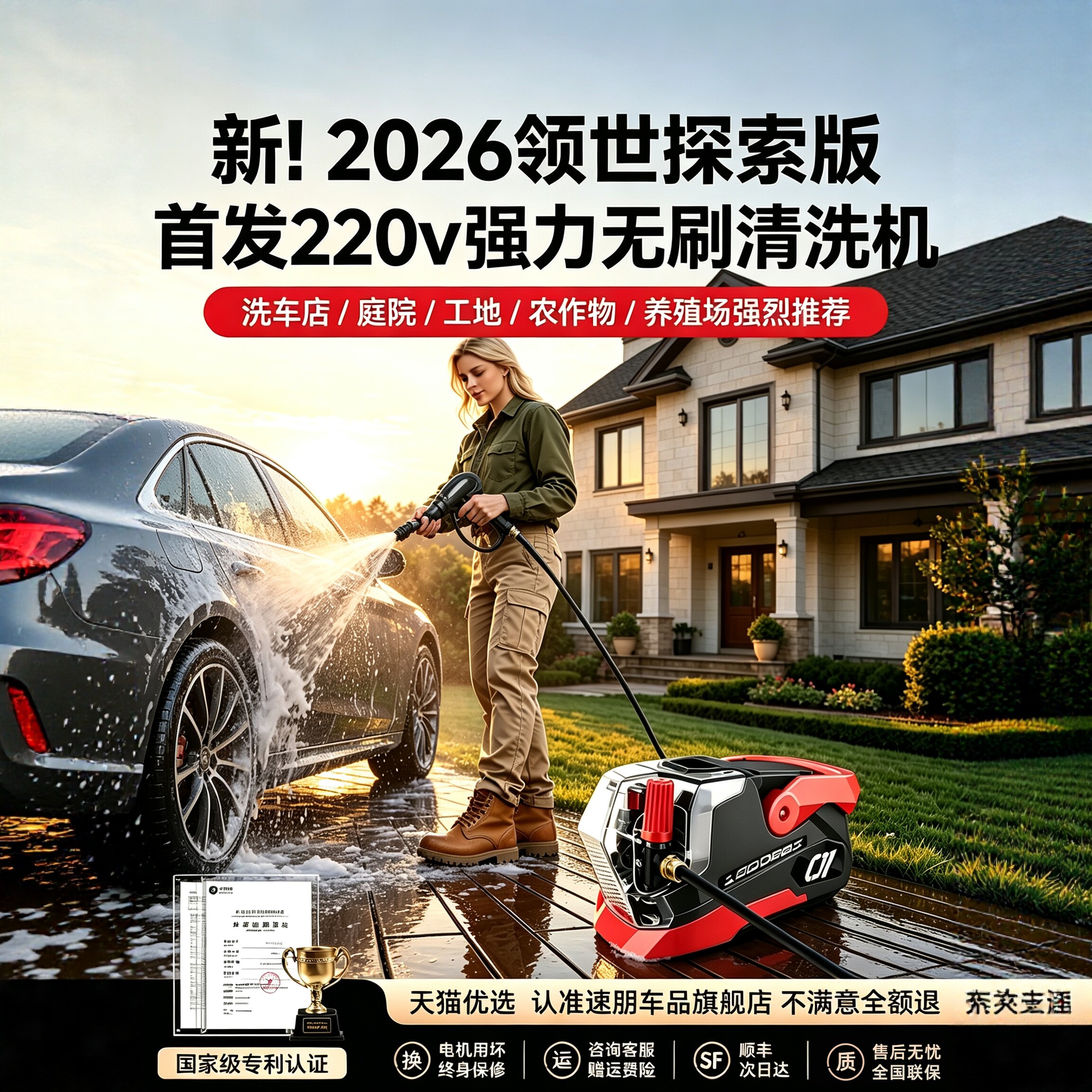 220V高压26新款大功率洗车机