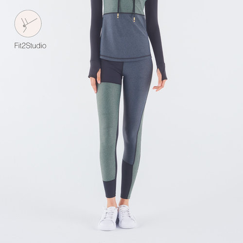 【Fit2Studio】Alala美国纽约小众品牌 拼色跑步训练女九分运动裤