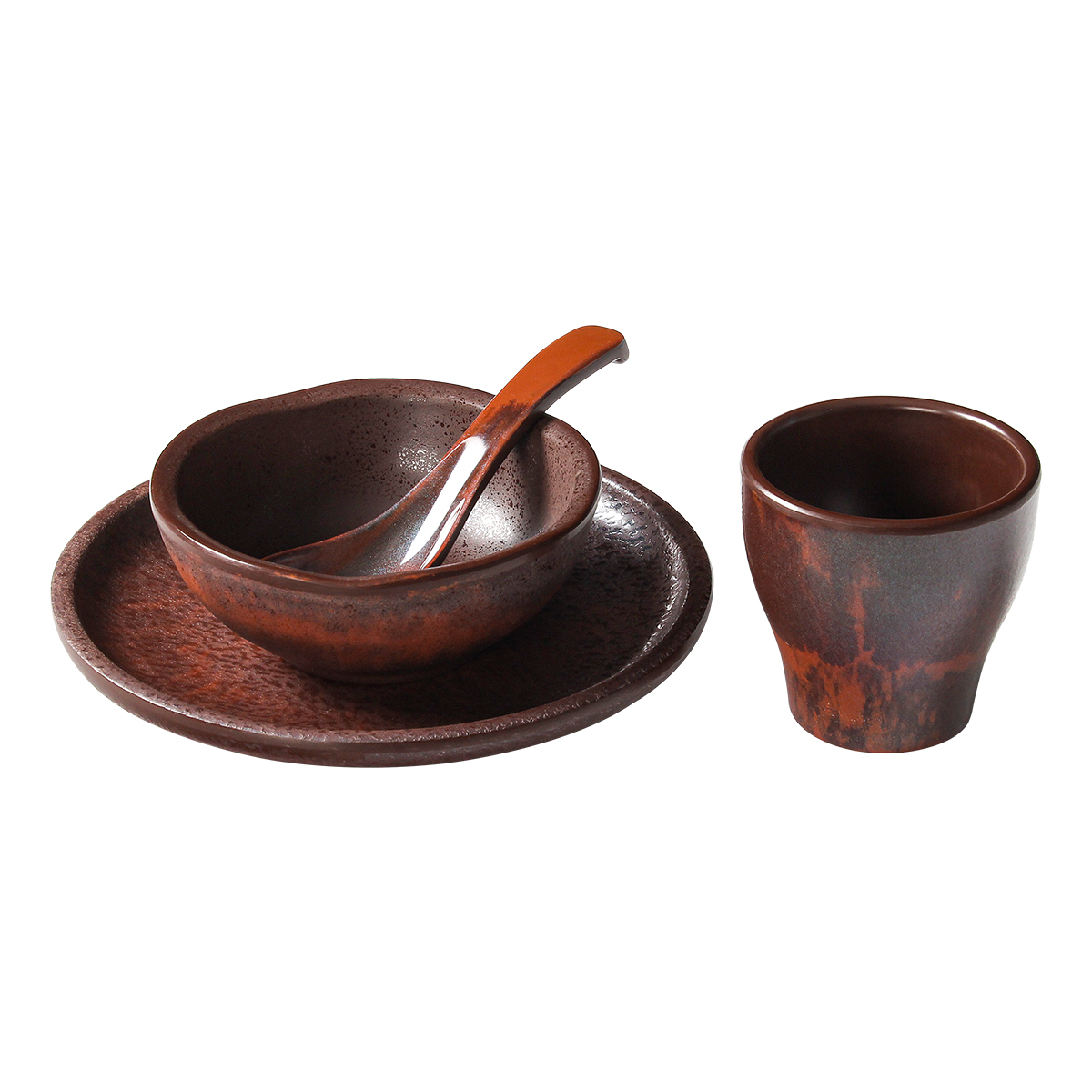 山野风小碗密胺餐具四件套米饭碗