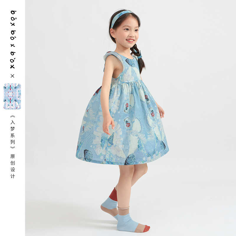 手绘夏季儿童裙子入梦高级感