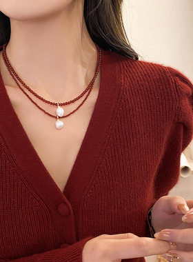 原创红玛瑙项链新中式