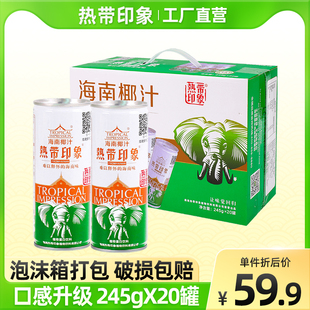 20罐植物奶饮料整箱批发特D 热带印象果肉椰子汁245g 海南原产