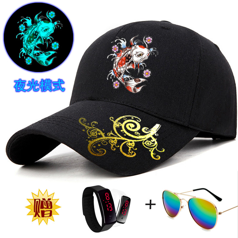 帽子男棒球帽户外休闲春夏骑车鱼和花龙 鸭舌帽韩版潮时尚太阳帽